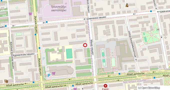 Карта проезда: Алматы, ул. Манаса, 9Б